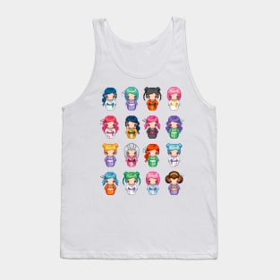 Geisha Girls Pixel Art Tank Top